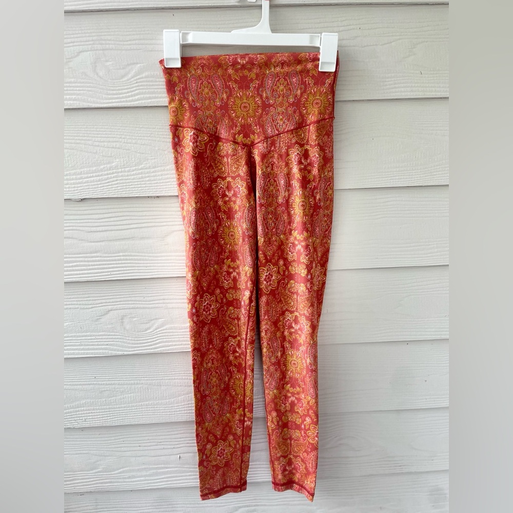 Aerie Orange Paisley High-Waist Leggings